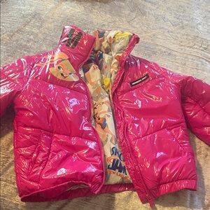 Members Only Shiny Pink Kids Puffer Jacket